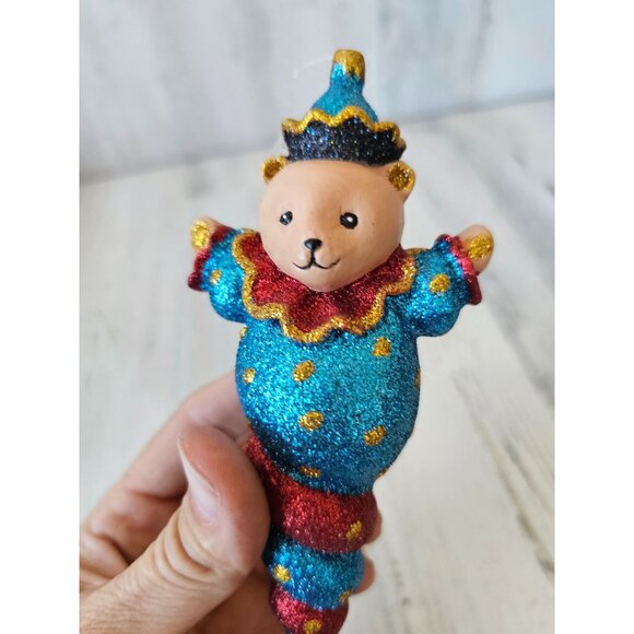 Dept 56 bear clown spiral ornament icicle Xmas circus tree - Picture 2 of 8